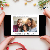 Moderne vrolijke heldere foto Kerstmis Feestdagenkaart