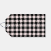 Moderne vrolijke & heldere kerst roze zwarte vakan cadeaulabel (Achterkant Horizontaal)