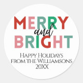 Moderne vrolijke & heldere kleurrijke brieven cade ronde sticker (Voorkant)