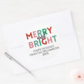 Moderne vrolijke & heldere kleurrijke brieven cade ronde sticker (Envelop)