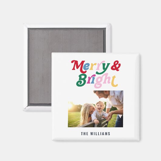 Moderne vrolijke & heldere kleurrijke eenvoudige f magneet (Voorkant / Achterkant)