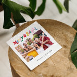 Moderne vrolijke & heldere kleurrijke professionel feestdagenkaart<br><div class="desc">Heb de ultieme hippe en trendy sfeer dit vakantieseizoen met een Modern Merry & Bright retro professionele foto kerstkaart. Deze kaart is perfect voor elk bedrijf of merk dat een impact wil maken met hun vakantieberichten! De voorkant van de kaart geeft een feestelijk gevoel af met heldere, kleurrijke retro typografie...</div>