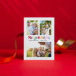 Moderne vrolijke & heldere kleurrijke retro 3 foto feestdagenkaart<br><div class="desc">We houden allemaal van vakantietradities, en wat is een betere manier om te vieren dan met onze Modern Merry & Bright Kleurrijke Retro 3 Photo Holiday Briefkaart! Dit onvergetelijke briefkaart beschikt over vrolijk & helder geschreven in kleurrijke retro typografie, waardoor een leuke en moderne esthetiek ontstaat. Hiermee kunt u uw...</div>
