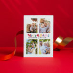 Moderne vrolijke & heldere kleurrijke retro 4 foto feestdagenkaart<br><div class="desc">We houden allemaal van vakantietradities, en wat is een betere manier om te vieren dan met onze Modern Merry & Bright Kleurrijke Retro 4 Photo Holiday Briefkaart! Dit onvergetelijke briefkaart beschikt over vrolijk & helder geschreven in kleurrijke retro typografie, waardoor een leuke en moderne esthetiek ontstaat. Hiermee kunt u uw...</div>