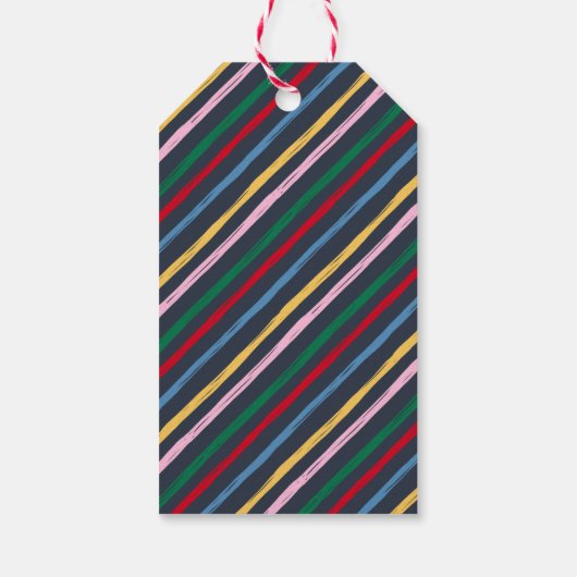 Moderne vrolijke & heldere kleurrijke retro typogr cadeaulabel (Achterkant)