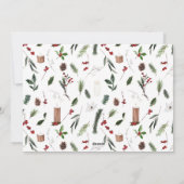 Moderne vrolijke kerst 3 foto rode typografie feestdagenkaart (Achterkant)