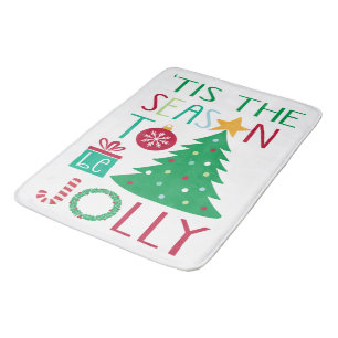 Moderne vrolijke kerst badmat