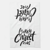 Moderne vrolijke kerst belettering Christelijk Theedoek (Verticaal)