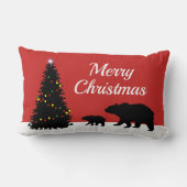 Moderne vrolijke kerst Beren Kussen (Achterkant)