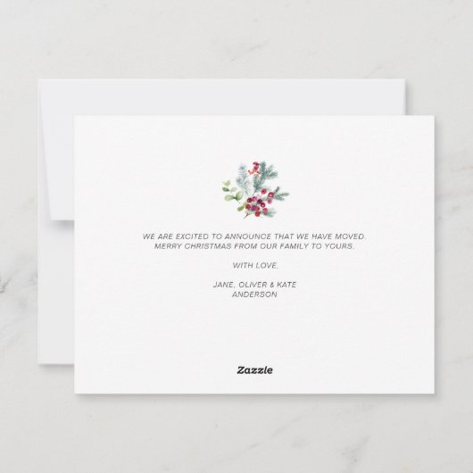 Moderne vrolijke kerst bewegende aankondiging (Achterkant)