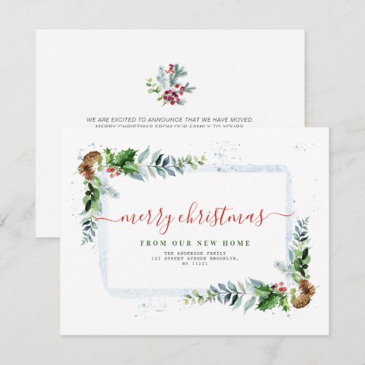 Moderne vrolijke kerst bewegende aankondiging (Voorkant / Achterkant)