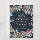 Moderne Vrolijke Kerst Botanische Krans & Foto Feestdagenkaart (Achterkant)