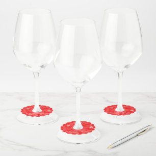 Moderne vrolijke kerst decoratie diner wijnglaslabel