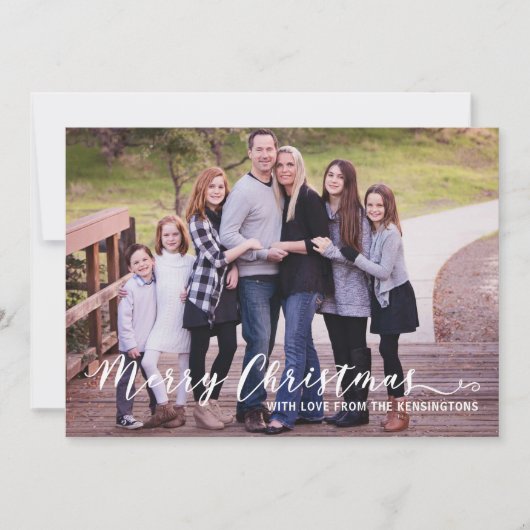 Moderne vrolijke kerst eenvoudige typografie feestdagenkaart (Voorkant)