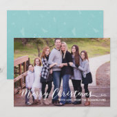 Moderne vrolijke kerst eenvoudige typografie feestdagenkaart (Voorkant / Achterkant)