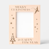 Moderne vrolijke kerst Elegante foto Gegraveerde Lijstjes (Voorkant)