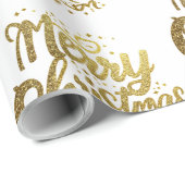 Moderne vrolijke kerst Elegante gouden script vaka Cadeaupapier (Rol Hoek)