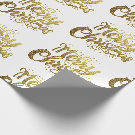 Moderne vrolijke kerst Elegante gouden script vaka Cadeaupapier (Hoek)