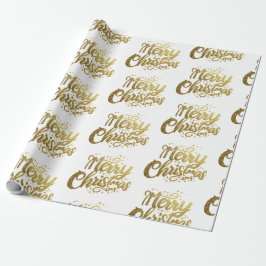 Moderne vrolijke kerst Elegante gouden script vaka Cadeaupapier