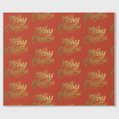 Moderne vrolijke kerst Elegante gouden script vaka Cadeaupapier (Vlak)