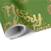 Moderne vrolijke kerst Elegante gouden script vaka Cadeaupapier (Rol Hoek)