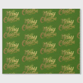 Moderne vrolijke kerst Elegante gouden script vaka Cadeaupapier (Vlak)