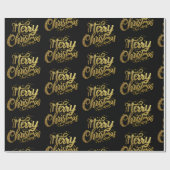 Moderne vrolijke kerst Elegante gouden script vaka Cadeaupapier (Vlak)