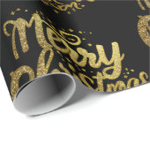 Moderne vrolijke kerst Elegante gouden script vaka Cadeaupapier (Rol Hoek)