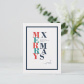 Moderne vrolijke kerst- en nieuwjaarswensen feestdagenkaart (Staand voorkant)