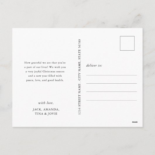 Moderne vrolijke kerst familie foto Briefkaarten (Achterkant)