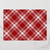 Moderne vrolijke kerst familie foto naam Tartan Ho Folie Feestdagenkaart (Achterkant)