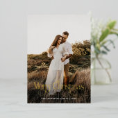 Moderne vrolijke kerst familie foto plaid Tartan Folie Feestdagenkaart (Staand Voorkant)