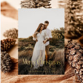 Moderne vrolijke kerst familie foto plaid Tartan Folie Feestdagenkaart