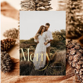 Moderne vrolijke kerst familie foto plaid Tartan Folie Feestdagenkaart