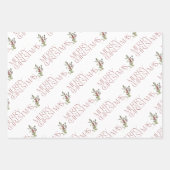 Moderne vrolijke kerst groen vakantie inpakpapier vel (Voorkant 3)