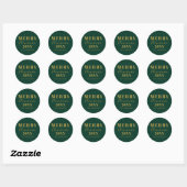 Moderne vrolijke kerst groene vakantie verpakking ronde sticker (Vel)