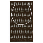 Moderne vrolijke kerst houndstooth donkere chocola klein cadeauzakje (Achterkant)