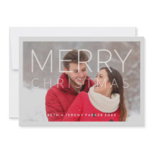 Moderne vrolijke kerst overlay met foto