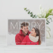 Moderne vrolijke kerst overlay met foto feestdagenkaart (Staand voorkant)