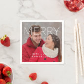 Moderne vrolijke kerst overlay met foto servet (Insitu)