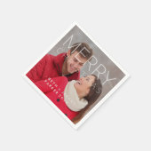 Moderne vrolijke kerst overlay met foto servet (Hoek)