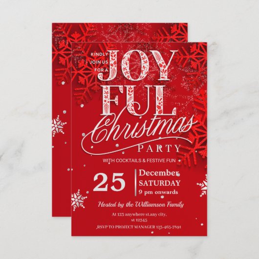 Moderne vrolijke kerst portretuitnodiging kaart (Voorkant / Achterkant)