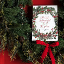 Moderne vrolijke kerst rode bessen botanische kran