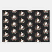 Moderne vrolijke kerst rode bessen botanische kran inpakpapier vel (Voorkant 3)