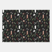 Moderne vrolijke kerst rode bessen botanische kran inpakpapier vel (Voorkant 2)