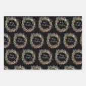 Moderne vrolijke kerst rode bessen botanische kran inpakpapier vel (Voorkant)