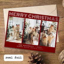 Moderne vrolijke kerst rode foto