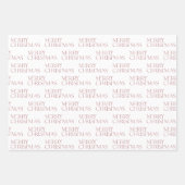 Moderne vrolijke kerst rode typografie eenvoudig inpakpapier vel (Voorkant 2)