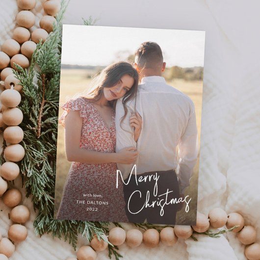 Moderne vrolijke kerst script eenvoudige foto