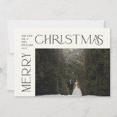 Moderne vrolijke kerst typografie foto afgespeeld feestdagenkaart (Voorkant)